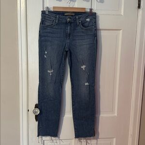 Joe's Jeans Women Straight Ankle Rough Hem Slightly Distressed Size 28